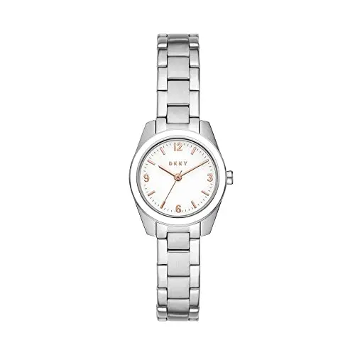 DKNY Damenuhr Soho, 34mm, Silber / Stahl mit Edelstahlarmband, NY2342