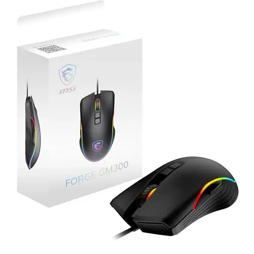 MSI Forge GM300 Gaming-Maus – 7200 DPI, symmetrisch, RGB-LED, kabelgebunden