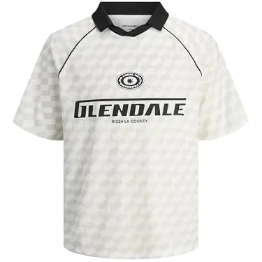 JACK & JONES Jcoretreat AOP Mesh Polo mit offenem Kragen