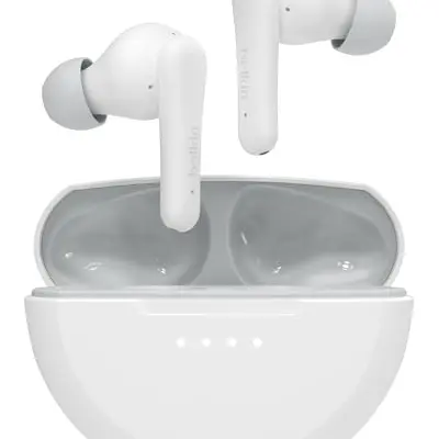 Belkin SoundForm Nano 2 Bluetooth In-Ear Kinderkopfhörer – 28 Std. Akkulaufzeit, Lautstärkebegrenzung, wasserfest – Weiß