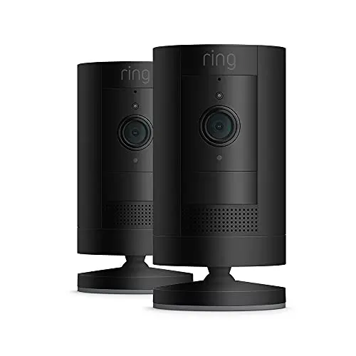 Ring Außenkamera Akku | Überwachungskamera mit 1080p-HD-Video, WLAN, witterungsbeständig, Alexa-kompatibel | 2 Kameras