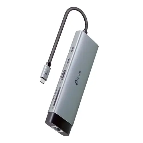 TP-Link UH9120C USB C Hub mit 4K HDMI, 3 USB A, Gigabit Ethernet und Kartenleser, kompatibel mit mehreren Systemen