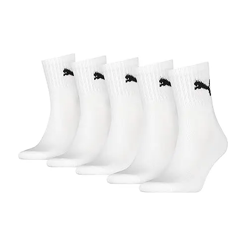 PUMA Unisex Socken, 5er Pack, Weiß, Größe 43-46 EU