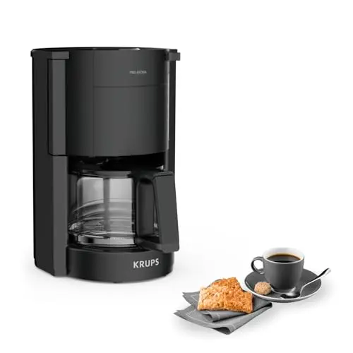 Krups F30908 ProAroma Filterkaffeemaschine, 10-15 Tassen, 1,25L, Schwarz
