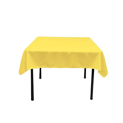 LA Linen Quadratische Tischdecke, hellgelb, 132 x 132 cm