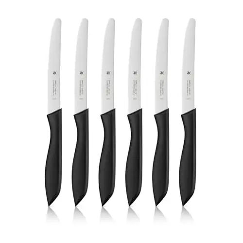 WMF Classic Line Frühstücksmesser-Set, 6-tlg., 23 cm, mit Wellenschliff, Kunststoffgriff, schwarz