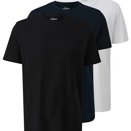 s.Oliver Herren T-Shirt in Blau, Schwarz und Weiß, Größe L