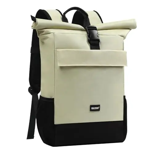 TANTOMI Rolltop Rucksack für Damen und Herren - Wasserdichter Laptop-Rucksack für Schule, Freizeit und Reisen