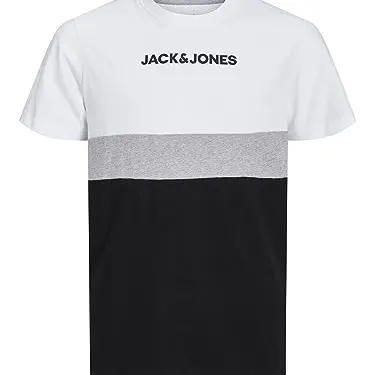 JACK & JONES Herren T-Shirt Plus Size Color Blocking Weiß M