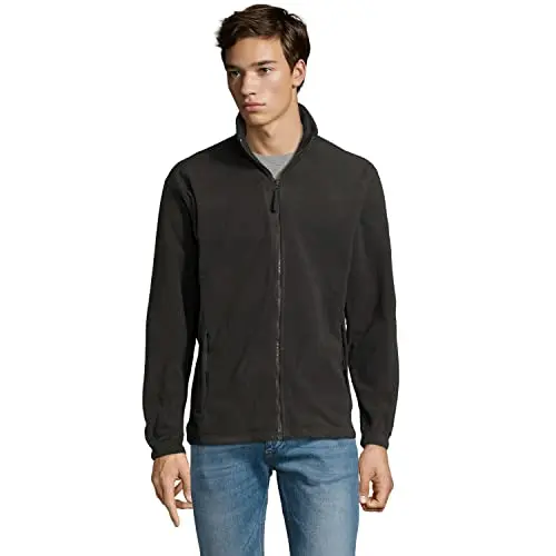 WIBELL Warme Fleecejacke für Herren – ideal für Winter und Skifahren, anthrazit, Größe S