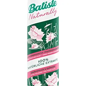 Batiste Trockenshampoo Naturally - Bambus & Gardenie, 200 ml, Auffrischen & Stylen für feines Haar, vegan, natürliche Extrakte