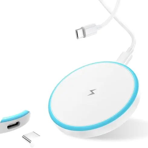 MagSafe Ladegerät, 15W kabelloses Schnellladegerät mit 2M USB-C Kabel für iPhone 16/15/14/13