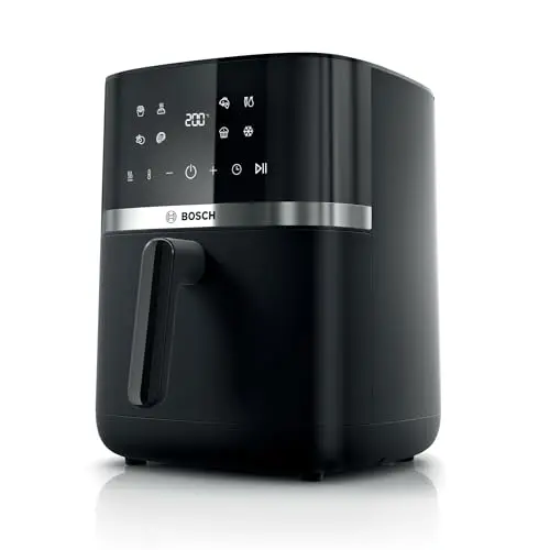 Bosch Heißluftfritteuse Serie 4, XL, schwarz, 6,1 L, Touchscreen, 7 Voreinstellungen, Auftau- & Warmhaltefunktion