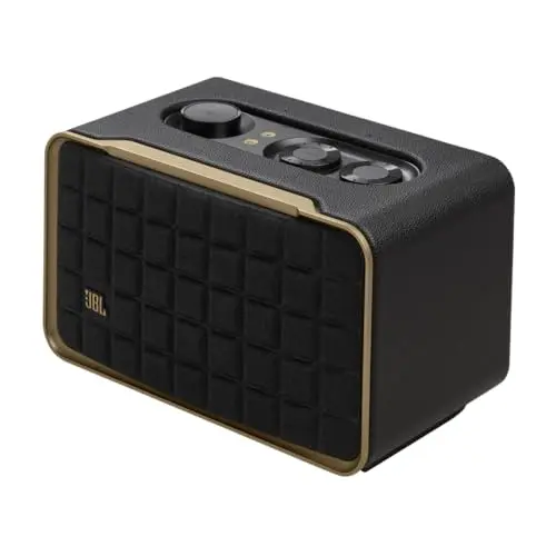 JBL Authentics 200 Smart Home Lautsprecher – Retro Bluetooth Box mit Google Assistant und Alexa – Schwarz