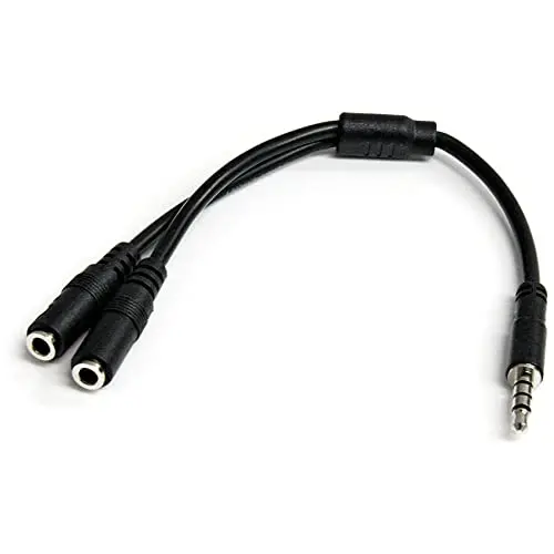 StarTech 3,5 mm Y-Kabel Headset Splitter für Audio und Mikrofon, Adapter für Laptops und Ultrabooks