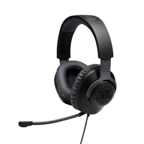 JBL Quantum 100 Over-Ear Gaming Headset mit Mikrofon, kabelgebunden, kompatibel, schwarz