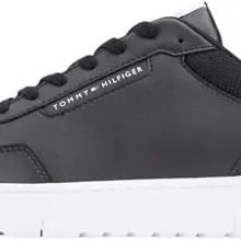 Tommy Hilfiger Herren Court Sneaker Basket Low Top, Schwarz, Größe 46