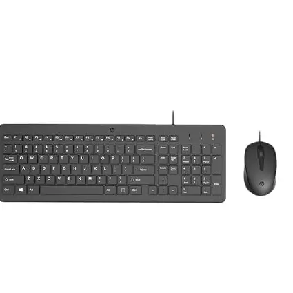 HP 150 Maus-Tastaturkombination, kabelgebunden, USB-A, leise, QWERTZ Layout, schwarz