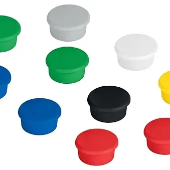 FRANKEN Rundmagnete, 10 Stück, 13 mm, Bunt - Hochwertige Haftmagnete für Markierungen