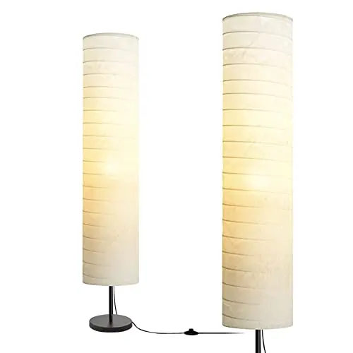 LALISU Moderne Stehlampe mit Lampenschirm für Wohnzimmer, Schlafzimmer und Arbeitszimmer (White-03)