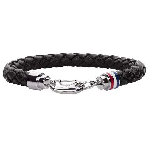 Tommy Hilfiger Geflochtenes Lederarmband für Herren - Braun oder Schwarz