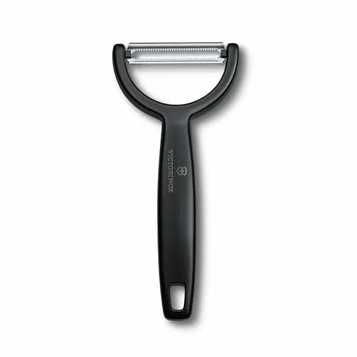 Victorinox Sparschäler Ypso – Zweischneidig, Extra Scharf, für Gemüse und Obst, Swiss Made, schwarz