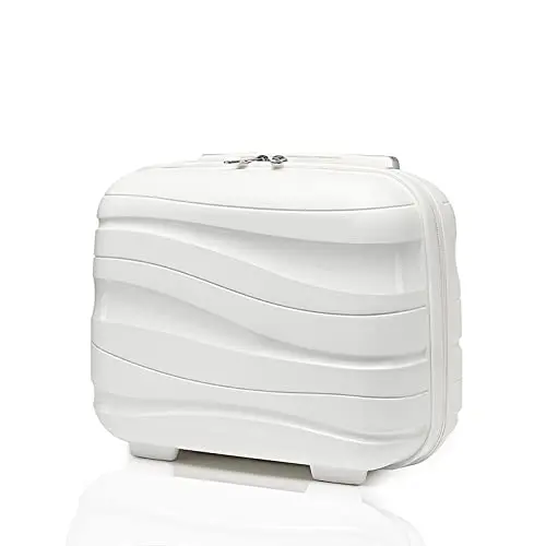 KONO Kosmetikkoffer Klein Beautycase für Damen Handgepäck (Creme Weiß)