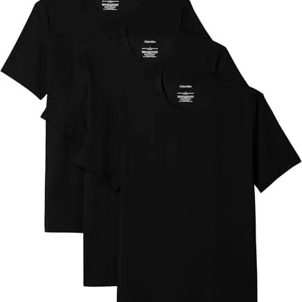 Calvin Klein Herren 3er Pack T-Shirts Kurzarm, Schwarzer Basic-Style, Größe S