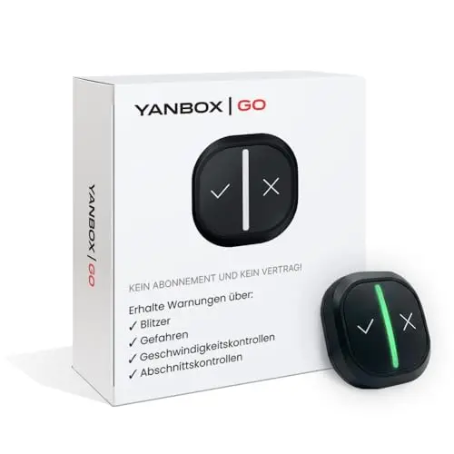 YANBOX GO Smarter CO Driver für das Auto mit Echtzeit-Blitzer-, Abschnitts- und Gefahrwarnungen, LED-Anzeige, wiederaufladbar, kompatibel mit Android & iOS