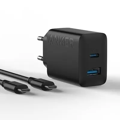 Anker 20W USB C Ladegerät für iPad und iPhone 15 mit 150cm USB-C Kabel