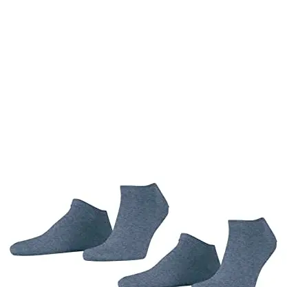 ESPRIT Herren Sneakersocken Basic Uni Multipack 2 Paar, Blau Light Denim, Größe 39-42