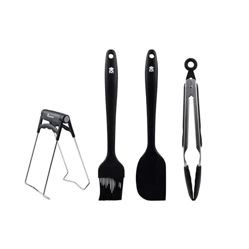 MasterPRO Foodies - 4 Küchenutensilien aus Silikon und Edelstahl