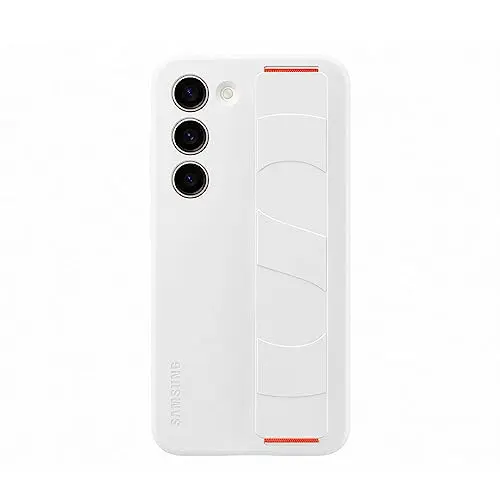 Samsung Galaxy S23 Silikon-Hülle mit Griff, schlank, Weiß
