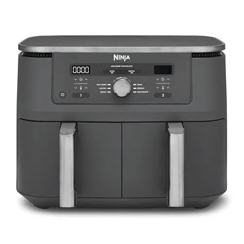 Ninja Dual Zone Heißluftfritteuse, 6-in-1, 9,5L, metallic grau