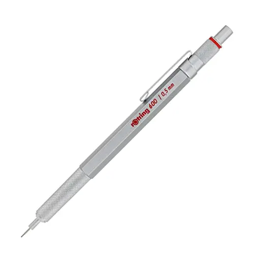 rOtring 600 Druckbleistift 0,5 mm - Silber, Ergonomisches Vollmetallgehäuse