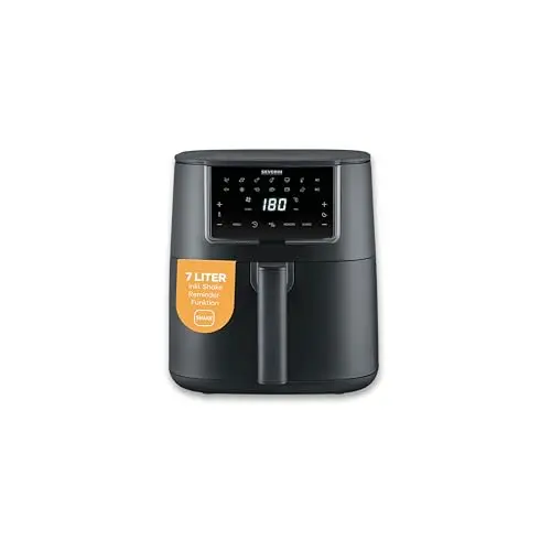 Severin Heißluftfritteuse Single XXL, 7L, Touch-Display, 11 Programme, Antihaft, 1700W, schwarz