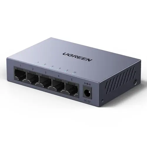 UGREEN 5-Port Gigabit Switch mit VLAN, QoS und energieeffizientem Metallgehäuse
