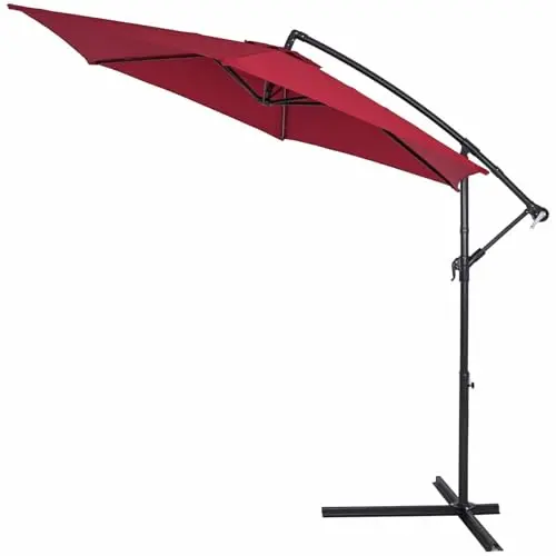 Kingsleeve® Sonnenschirm Brazil 300 cm UV-Schutz 50+ rot schwenkbar neigbar mit Ständer für Garten und Terrasse