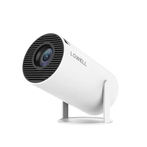 LQWELL Beamer Mini Projektor mit 5G WiFi und Android OS, 130-Zoll für Heimkino, HDMI