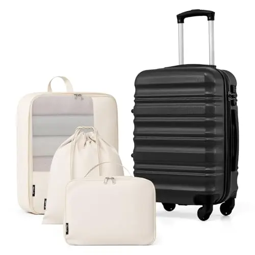 COOLIFE 20 Zoll Kofferset 4-tlg. Hartschalenkoffer mit TSA Schloss & 360° Spinner Räder