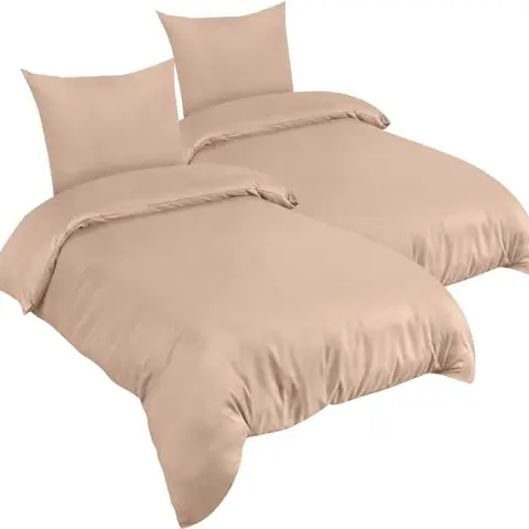 Utopia Bedding 4-teilige Bettwäsche Beige 135x200 cm