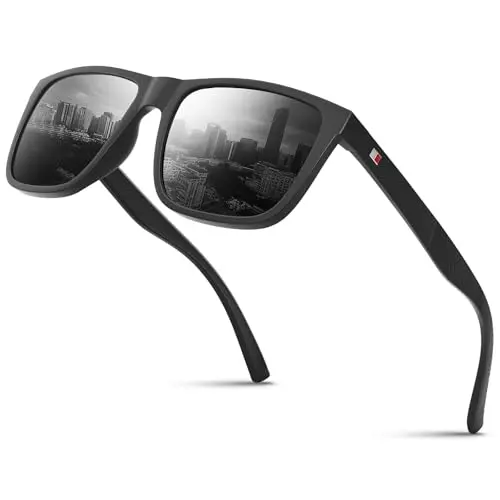 Unisex Polarisiert-Sonnenbrille für Outdoor-Aktivitäten, schwarz-grau