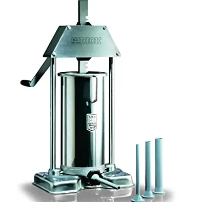F. DICK Wurstfüller 15 Liter – Edelstahl Wurstmaschine für Metzger, Hobbyköche & BBQ, inkl. Füllrohre
