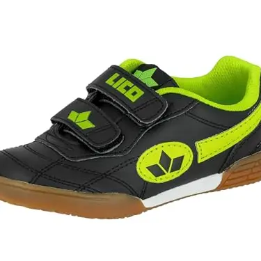 Lico Kinder Hallenschuhe, Schwarz Lemon, Größe 37 EU