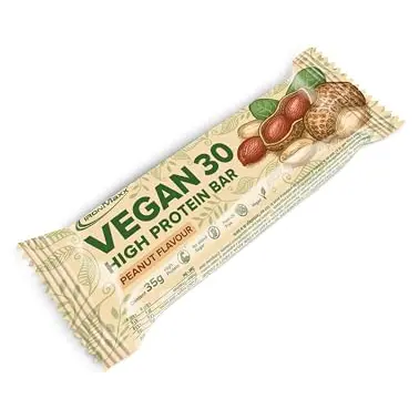 Vegan Protein Bar Peanut - 24 x 35g Riegel, 30% Protein, ohne Zucker, perfekter Snack für pflanzliche Ernährung