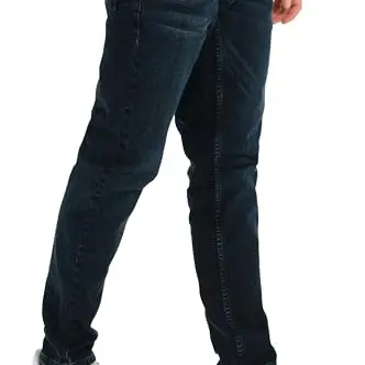 Smith & Solo Herren Slim Fit Stretch Jeans in Blau-Schwarz, Größe 36W34L
