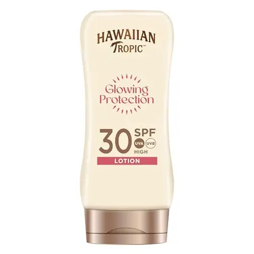 Hawaiian Tropic Glowing Protection Sunscreen LSF 30, wasserfest, 180 ml, tropischer Duft