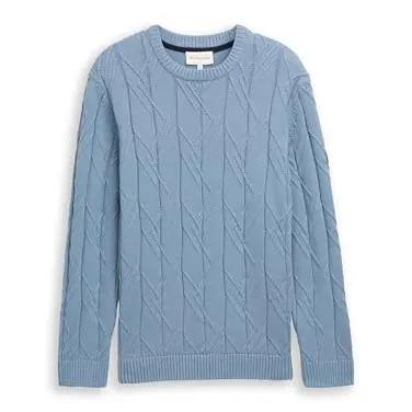 TOM TAILOR Herren Pullover Zopfstrick Faded Denim Blue XXL