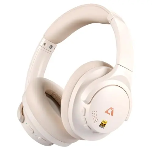 1Mii Y8+ Kabellose Bluetooth Kopfhörer mit Noise Cancelling und 75h Spielzeit - Perlweiß