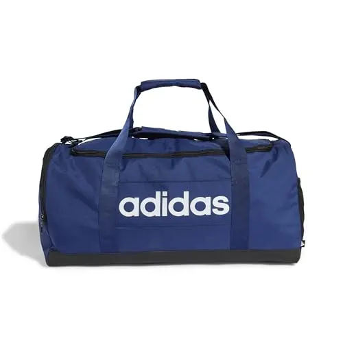 adidas Unisex Essentials Linear Duffel Bag, Dunkelblau/Weiß, Größe M
